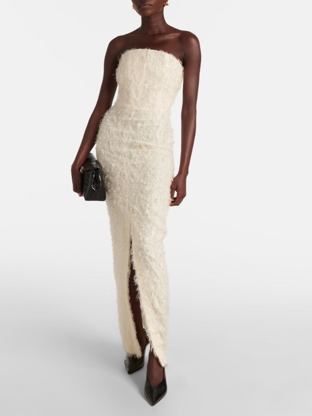 Toteme fil coupe strapless cream / white dress